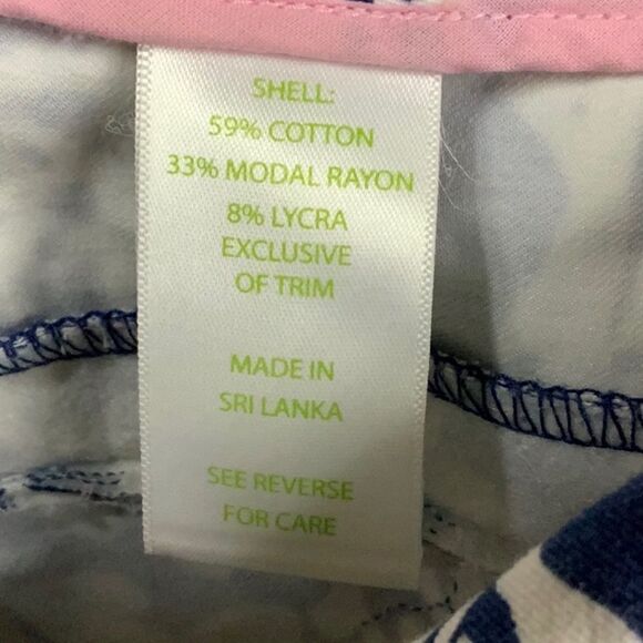 Lilly Pulitzer In the Groove Luxury Capri Pant Navy Seashell Nautical Print Sz 2 - Picture 9 of 9